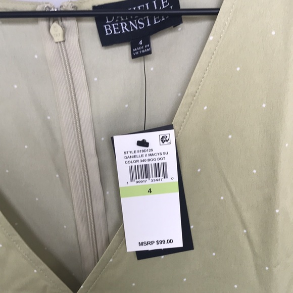 Danielle Bernstein Puff Sleeve Dot Vintage Dress - Picture 6 of 7